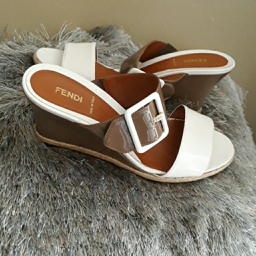 Fendi wedge buckle sandle